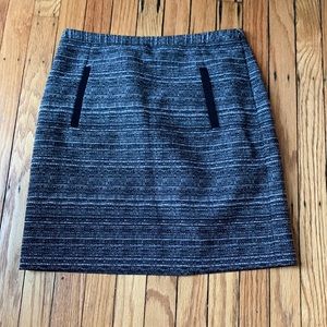 Loft black and white tweed skirt